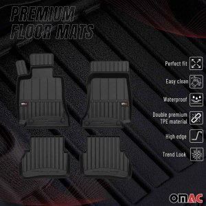 Mercedes C Class T-Model Floor Mat - Omac - Proline Premium TPE - Black - '14-'21 Mercedes C Class T-Model Floor Mat - Omac - Proline Premium TPE - Black - '14-'21
